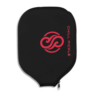 Chill Pickle black pickleball paddle cover with full-face zip protection