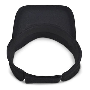 Back view of black Chill Pickle pickleball sun visor with adjustable strap