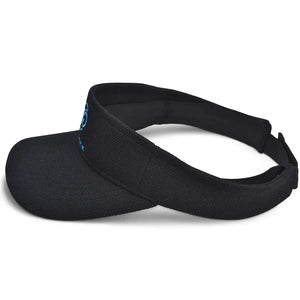 Front view of black Chill Pickle pickleball sun visor with embroidered logo