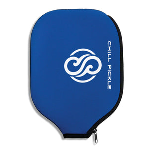 Chill Pickle blue pickleball paddle cover with full-face zip protection