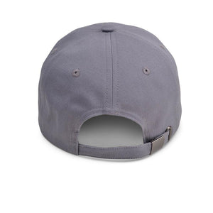 Back view of gray Chill Pickle pickleball baseball cap with adjustable strap