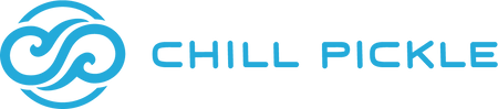 Chill Pickle horizontal logo with swirl icon and brand name text