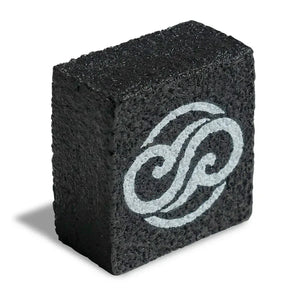 Side angle view of Chill Pickle pickleball paddle eraser block showing dense rubber cleaning material