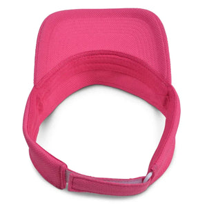Back view of pink Chill Pickle pickleball sun visor with adjustable strap