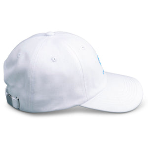 White Chill Pickle pickleball baseball cap side angle with breathable back panels