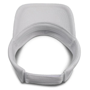 Back view of white Chill Pickle pickleball sun visor with adjustable strap