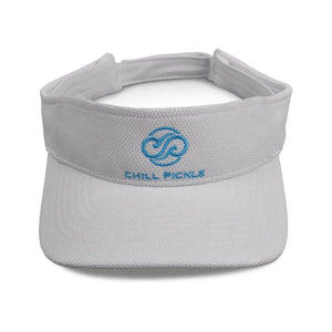 White Chill Pickle sun visor with soft sweatband and embroidered front emblem