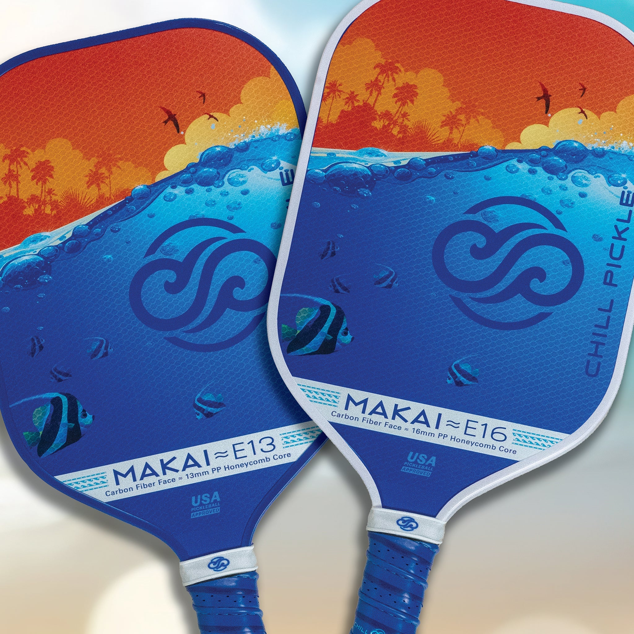 Chill Pickle intermediate Makai pickleball paddles made for players improving control and spin