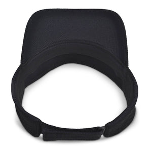 Back view of black Chill Pickle pickleball sun visor with adjustable strap