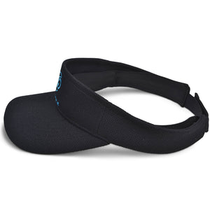 Front view of black Chill Pickle pickleball sun visor with embroidered logo