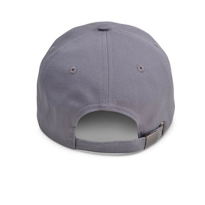 Back view of gray Chill Pickle pickleball baseball cap with adjustable strap