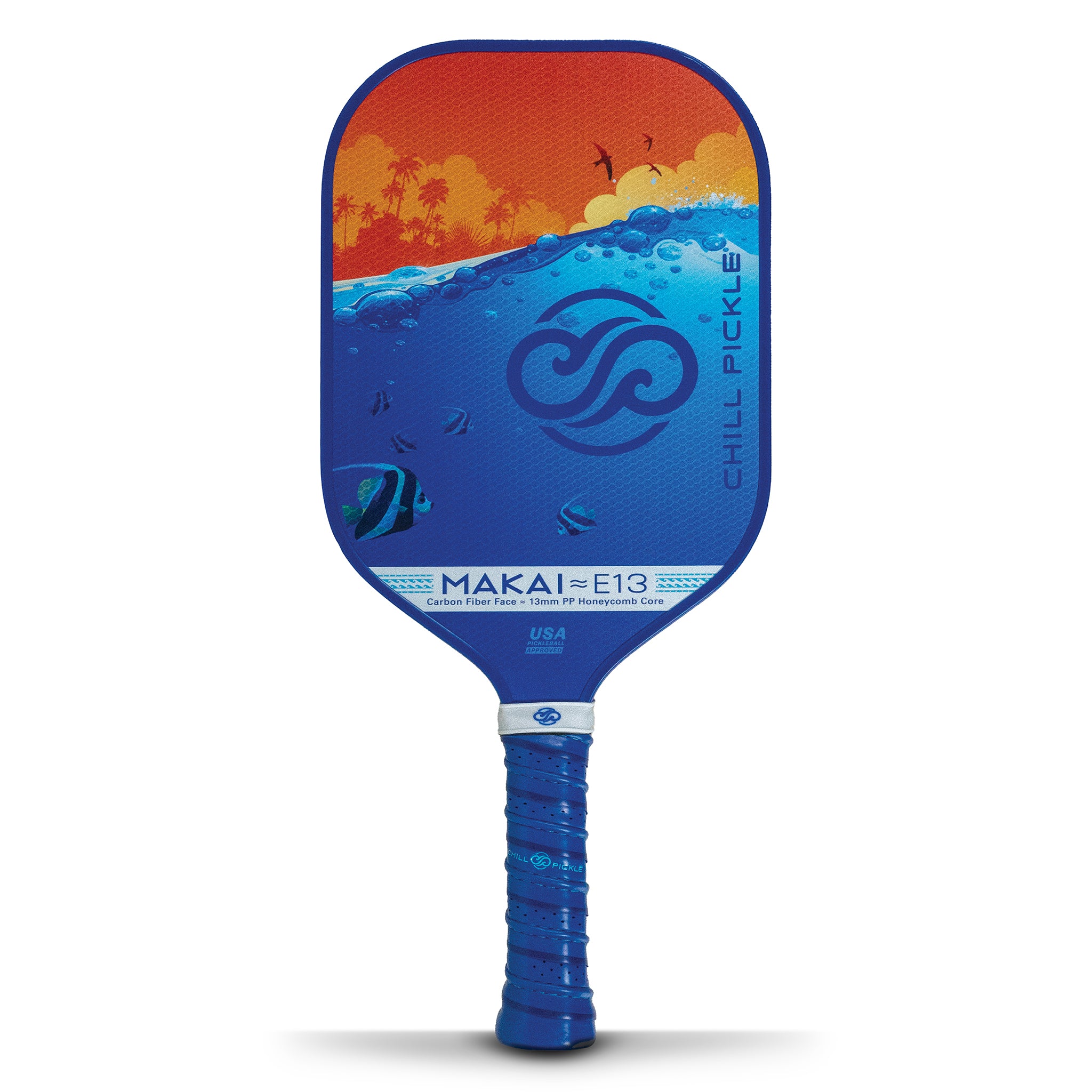 Chill Pickle Makai 13mm pickleball paddle front face studio product image