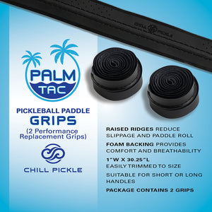 Chill Pickle pickleball paddle grip 2-pack in black for enhanced control