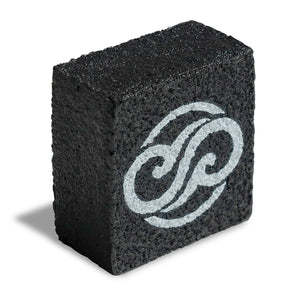 Side angle view of Chill Pickle pickleball paddle eraser block showing dense rubber cleaning material