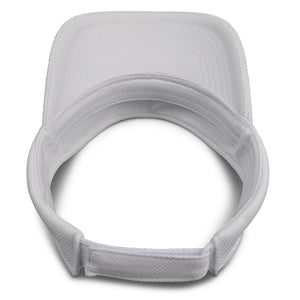 Back view of white Chill Pickle pickleball sun visor with adjustable strap