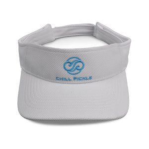 White Chill Pickle sun visor with soft sweatband and embroidered front emblem